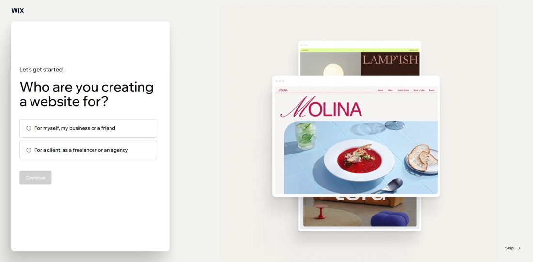 Wix AI website builder